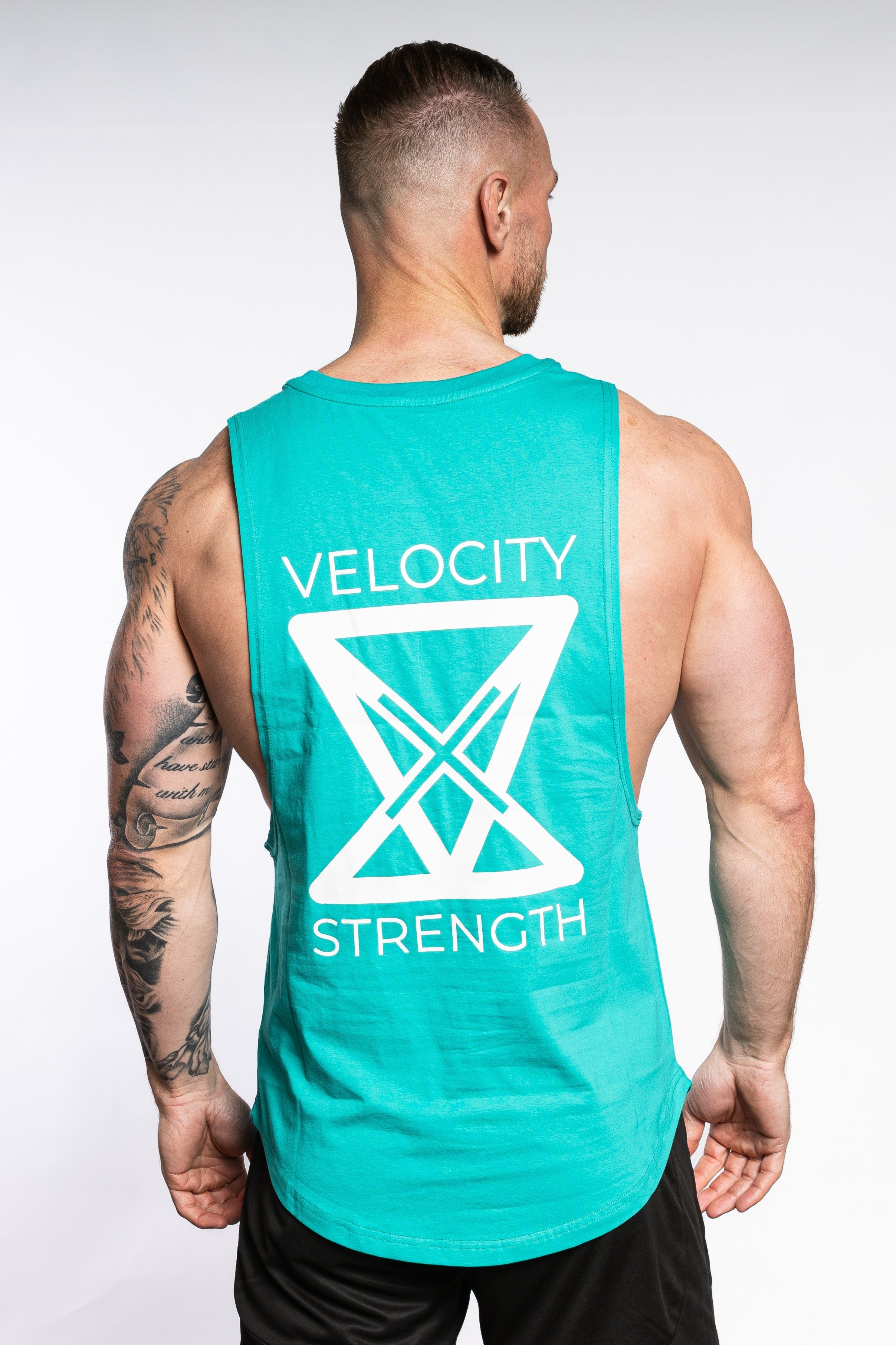 Statement Sleeveless - Aqua - VXS GYM WEAR