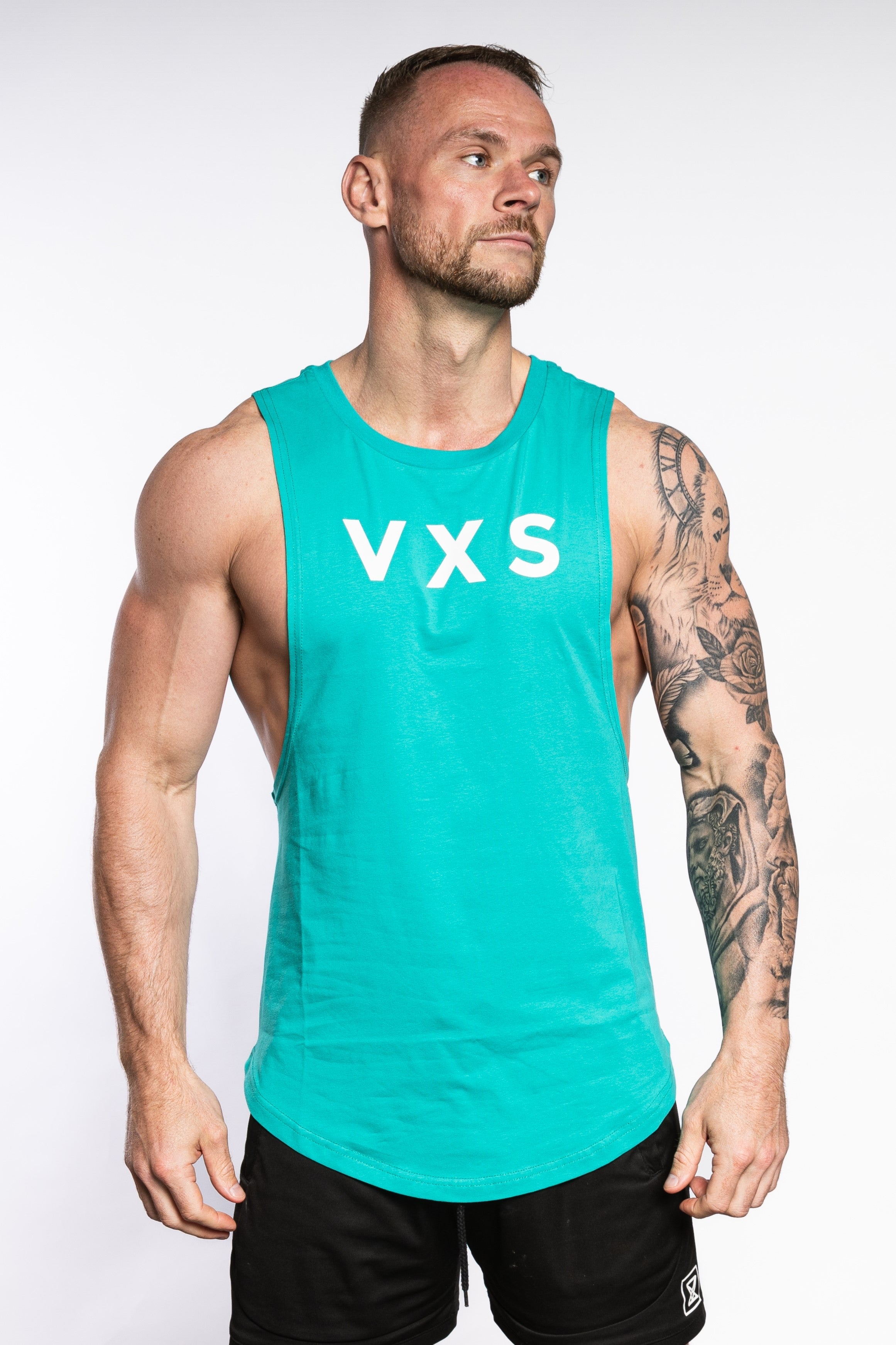 Statement Sleeveless - Aqua - VXS GYM WEAR
